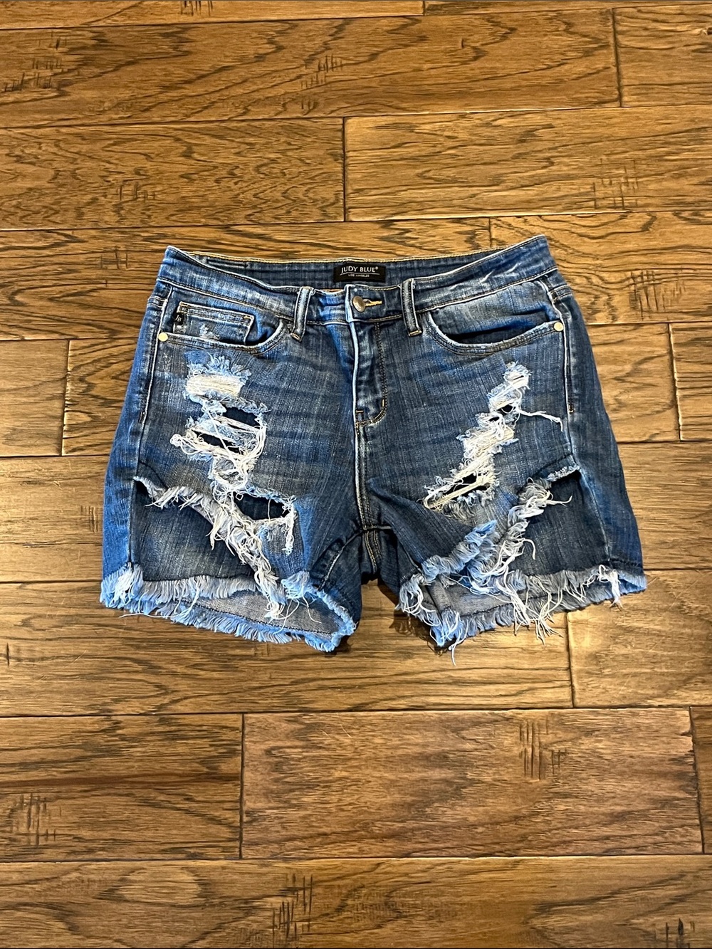 Judy Blue Distressed Cut Off Shorts High Rise Size L